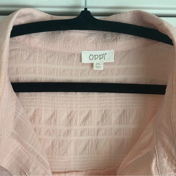 Oddy pink puff sleeve blouses size 2x - Picture 2 of 4
